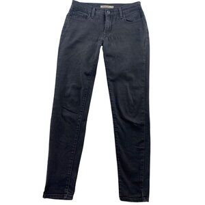 Levis Women's 710 Jeans Size 27 Ankle Classic Super Skinny Black Denim FLAWS